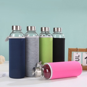 Botella de <span class=keywords><strong>Agua</strong></span> de Vidrio Personalizada al por Mayor de 300 ml, 400 ml, 500 ml, Precio Económico, con Funda de Neopreno - Product Image 5