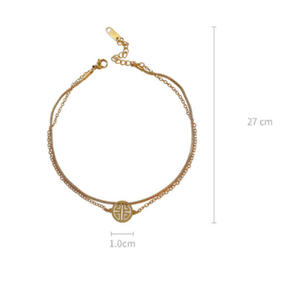 Cavigliera da Donna in Acciaio Inossidabile 316L Antiossidante, Placcata in Oro 18K, Catena Portafortuna - Product Image 6