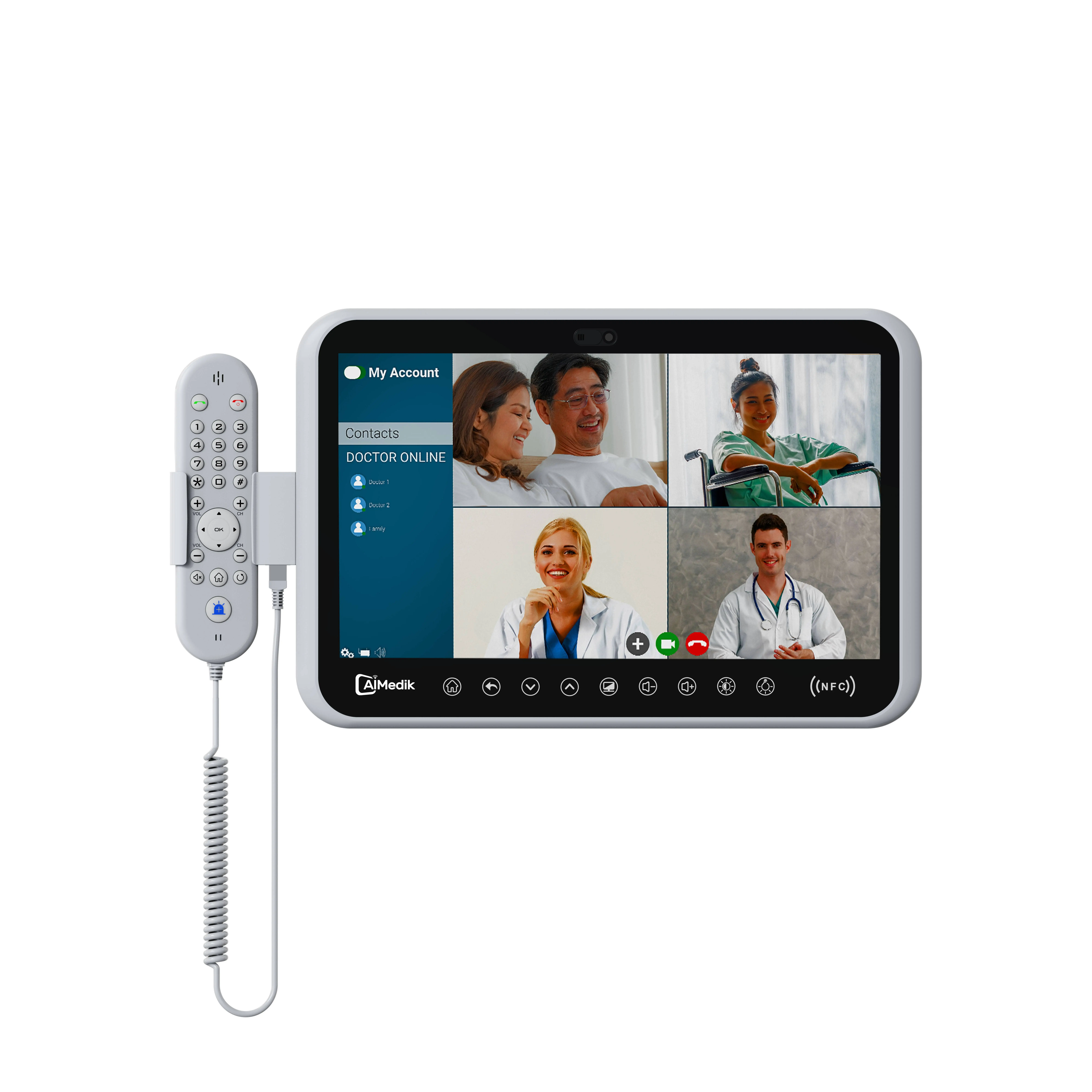 AIMEDIK ODM Tablet PC fabricante 15,6 "4G tableta de grado médico terminal de cabecera para sistema inalámbrico de llamada de enfermera
