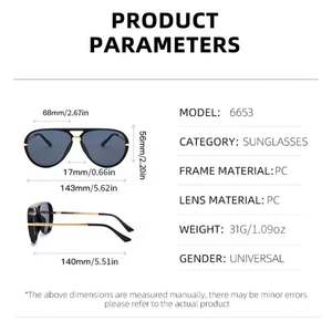 Gafas de Sol de Piloto Extra Grandes con Logotipo Personalizado, Moda Retro 2025, Montura Grande, Lentes Degradadas, Protección UV400 para Mujer - Product Image 6