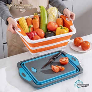 Folding Plastic <b>Storage</b> Container Orange <b>Collapsible</b> Food <b>Box</b> With Lid For Camping And Outdoor Use - Product Image 5