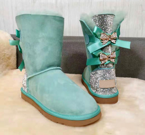 All'ingrosso di alta qualità da <span class=keywords><strong>donna</strong></span> stivali da neve in pelliccia invernale con caratteristica termica alla moda fiocchi e strass Design Bling Bling - Product Image 3