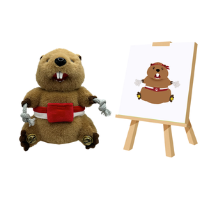 メーカー限定日本ビーバーぬいぐるみ人形パーソナライズ刺繍デザインスーパーソフトストレス解消メッシュ用 - Product Image 1