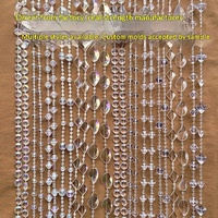 Rideaux de perles octogonales en cristal pour mariage, chaînes de perles en acrylique pour mariage, décorations d'arbre en cristal, rideaux de perles
