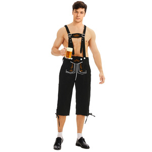 Yi Xiaoyi Conjunto de disfraz de cerveza para hombre con pantalones, camisa y sombrero para fiesta de carnaval, actuación en escenario, talla para adultos - Product Image 3