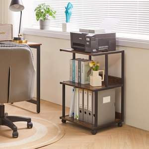 Chariot de bar à structure bois et métal, 3 niveaux, chariot de cuisine pour <span class=keywords><strong>micro</strong></span>-ondes, îlot <span class=keywords><strong>sur</strong></span> roulettes, station café, armoire de cuisine - Product Image 5