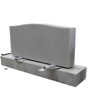 Marbre blanc Serp Haut Double Pierre Tombale - Product Image 1