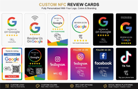 Carte PVC personnalisée NTAG213 NFC RFID avec code QR, étanche, pour paiement, avis Google TikTok, réseaux sociaux, adhésion professionnelle