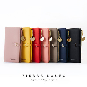 Pierre Loues Women's Long Wallet 6 Inch Solid Color Waterproof Wristlet <b>Macaron</b> Colors Everyday Use - Product Image 1