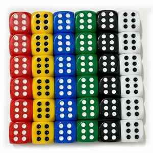 Dado acrílico grande de 25 mm con puntos, esquinas cuadradas, rojo, negro, blanco, barato de fábrica, para juegos de mesa y accesorios de D&D - Product Image 1