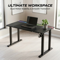 Table de gaming AOR E-sports avec plateau métallique et tapis en cuir magnétique, double moteur, cadre de table à double section inversée, vente en gros usine