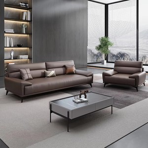 Divano in Pelle a 3 Posti di Design <span class=keywords><strong>Moderno</strong></span> <span class=keywords><strong>per</strong></span> <span class=keywords><strong>Soggiorno</strong></span> e Ufficio, Set di Mobili in Pelle <span class=keywords><strong>per</strong></span> Ufficio in Offerta - Product Image 1
