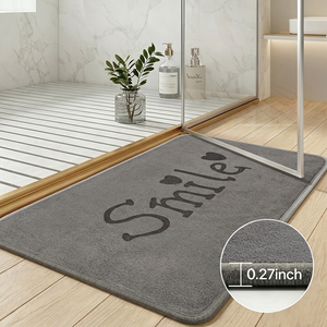 Alfombra de Entrada Antideslizante de Forro Polar con Relieve, Alfombra de <span class=keywords><strong>Baño</strong></span> Absorbente de Microfibra, Alfombra Súper Absorbente para Interiores del Hogar - Product Image 2