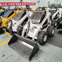 Mesin Pertanian Kebun, Mini Loader Crawler Roda Kecil Cina, Skid Steer Loadertrack Listrik dengan Lampiran Bucket