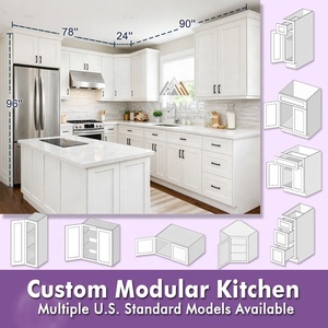 Wooden Laundry Room Cabinets For <b>Storage</b> | Shaker Cabinets For Contractors & Builders | Modern White Oak Kitchen Cabinets RTA - Product Image 6
