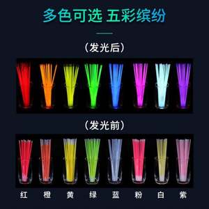 อุปกรณ์ปาร์ตี้ ไฟ LED ตกปลา เรืองแสงในที่มืด ชุด 100 ชิ้น ไฟเรืองแสงแบบแพ็คใหญ่ สร้อยข้อมือปาร์ตี้ สร้อยคอ ไฟเรืองแสง - Product Image 5