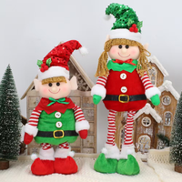 Poupée elfe en peluche de Noël, ornements faits main en coton, style nordique, garçons et filles coquins, décoration intérieure pour la maison, jolie