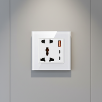 Enchufe de Pared con 2 Puertos USB Tipo-C de 18W 13A, Uso Industrial Universal, Material de Cobre, Toma de Corriente de 5 Pines