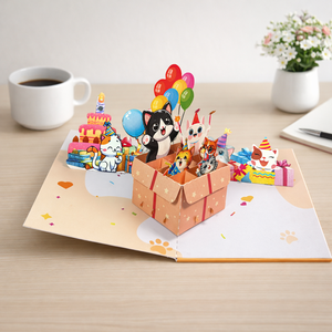 3D Pop Up 3D Cat In <b>Box</b> Music And Light Birthday Greeting Cards Perfect <b>Gift</b> for Friends with <b>Envelope</b> - Product Image 6
