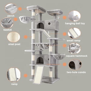 Premium multi-level grote kattenboom met krabpalen, hangmatten en wandbevestiging voor grote katten - Product Image 3