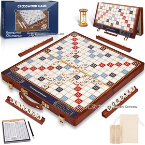 Jeu de société personnalisable en bois, style briques magnétiques, horizontal et vertical, portable, pliable, puzzle de <span class=keywords><strong>mots</strong></span> <span class=keywords><strong>croisés</strong></span>, pour <span class=keywords><strong>les</strong></span> voyages en plein air - Product Image 1