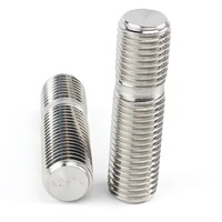 304 Stainless Steel A2-70 Double End Studs Metric Threaded Stud Bolts with Plain Center Shank for Industrial Assembly