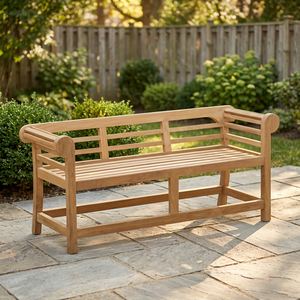 Banc de patio en teck massif traditionnel, finition lisse personnalisable, 4 places, design moderne durable, Enterprise B005 - Product Image 1