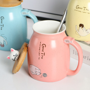 Nordic Koffiemok Met Deksel En Logo Reizen Persoonlijkheid Kantoor Paar Herbruikbare Turkse Beker Groothandel Schattige Cartoon Keramische Arabic - Product Image 4