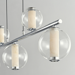 2025 Zhongyi plafond moderne nordique <span class=keywords><strong>verre</strong></span> sphère et albâtre abat-jour pendentif lustre lumière pour salon Villa hôtel - Product Image 6