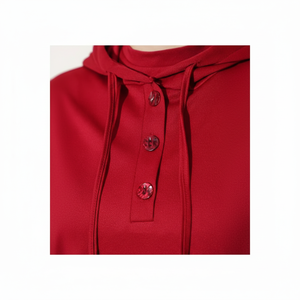 ชุดเดรสมีฮู้ดชุด2ชิ้นสีแดงม่วง - Product Image 1