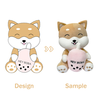 Yizhai société personnalisée mascotte OEM dessin animé Animal Shiba Inu chien en peluche coton tissu enfants jouet poupées divers Types d'animaux