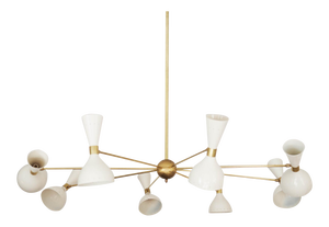 Stilnovo Moderne Fer 8 Bras Spoutnik Lustre Milieu Du Siècle Italien Plafonnier pour Bureau À Domicile Installation Suspendue Facile - Product Image 4