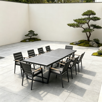 Ensemble de table et de chaises de jardin en aluminium moderne pour l'extérieur, meubles de jardin pour salon, meubles de patio en métal