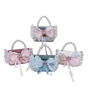 Nuovo Zaino Monocolore per Bambini 2025 - Borsa a Tracolla Principessa con Specchio e Perle per Bambine, Stile Cartone Animato - Product Image 1