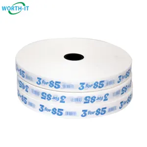 Printed Logo White Self Sealing Currency Bands Blank Paper Money Bill Strap Band