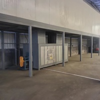 Ligne de production de peinture en poudre pour grandes pièces métalliques avec four de cuisson, cabines de pulvérisation, machine de sablage, moteur et convoyeur gratuit