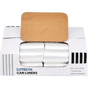 Trash Can Liners 24 In X 24 In Clear High Density Garbage <b>Bags</b> For Office Use - Product Image 3