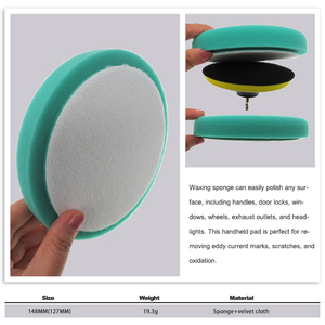 6Inch Màu Xanh Lá Cây Nặng Cắt Móc Và Vòng Lặp Xe Làm Sạch Buffing Miếng Bọt Biển Phẳng Da Bọt Đánh Bóng Miếng Đệm Cho Tự Động Chăm Sóc Tẩy Lông Sạch Hơn - Product Image 4