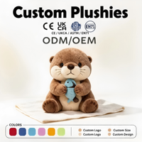 Peluche personnalisée ODM/OEM : Adorable loutre de mer en peluche avec poisson, jouet promotionnel doux et mignon