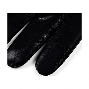 Gants en cuir longs jusqu'au poignet, style uni, écologiques, compatibles écran tactile, thermiques, chauds, pour toutes les saisons, usage quotidien, doublés de fourrure, noirs - Product Image 4