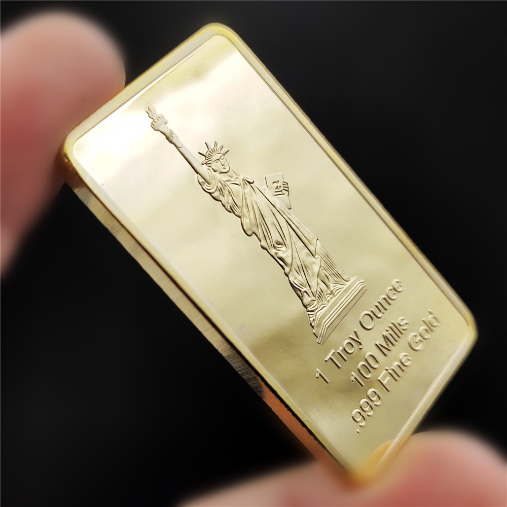 1トロイオンス100工場.999細かい金は自由地金バーのアメリカワシ像をメッキ
