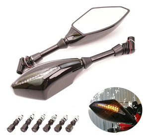 Specchietti retrovisori laterali universali RTS 8mm 10mm per moto con indicatori di direzione a LED per Honda Suzuki Kawasaki Yamaha <span class=keywords><strong>Ducati</strong></span> Street Scooter - Product Image 4