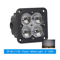 Feux antibrouillard LED 20W, 3 pouces, montage encastré, éclairage extérieur automobile, blanc, jaune, ambre, IP67, 9-36V DC, camion, SUV, 4x4, tout-terrain