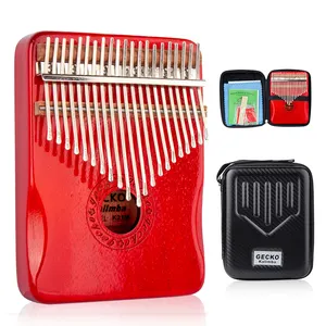 GECKO K21MR Thumb Piano for Kids 21 Keys C Tone Red Kalimba Okoume Wood Low Price Great for Beginners-Wholesale