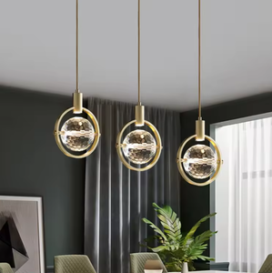 Modern Gold Mini Crystal Pendant <b>Light</b> New Design round Glass Brass <b>Chandelier</b> with Tendering Middle Size - Product Image 2
