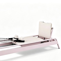 Máquina de Pilates Reformer de Aluminio Resistente para Gimnasio en Casa, Cama de Ejercicio para Estudio con Microfibra Lavable