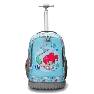 <span class=keywords><strong>Mochila</strong></span> Escolar Personalizada al por Mayor, Bolsa de Viaje con <span class=keywords><strong>Ruedas</strong></span>, Maleta con <span class=keywords><strong>Ruedas</strong></span>, Diseño de <span class=keywords><strong>Sirena</strong></span> de Dibujos Animados, para Niñas - Product Image 1