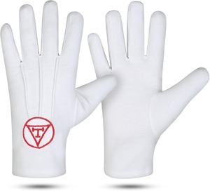 Gants Maçonniques Uzair Umair Grand Maître, 100% Coton Écologique, Séchage Rapide, Respirants, pour la Loge Rouge, Utilisation Quatre Saisons - Product Image 5