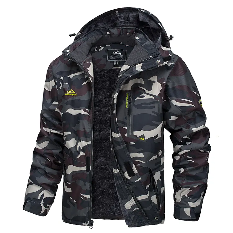 Vestes de vol de neige de ski d'hiver pour hommes personnalisés manteaux en polaire imperméable veste polaire de camouflage