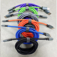 Fishnet tenun 3A USB pengisian cepat kabel data untuk iPhone untuk Android nilon kepang USB ke mikro Tipe c kabel pengisian